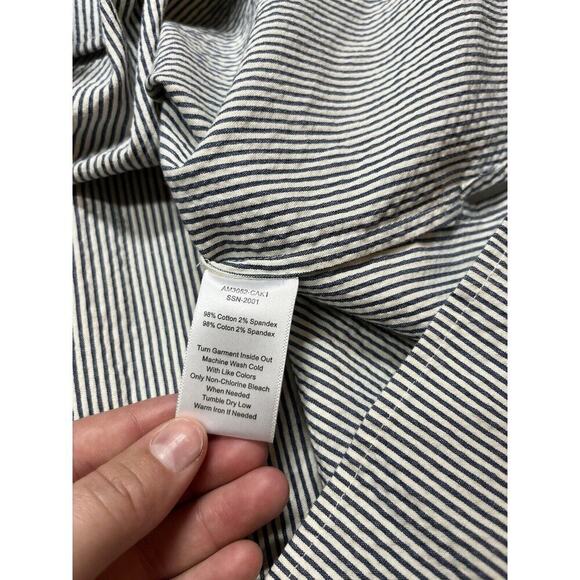 ATM Anthony Thomas Melillo Striped Short Sleeve Button-Down Shirt XXL - Picture 5 of 6
